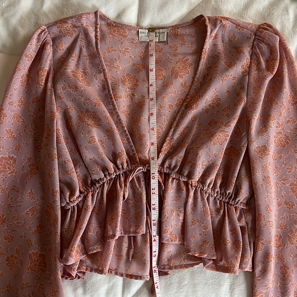Dress Forum UO Babydoll Pink Floral Blouse Women’s Small - Picture 9 of 11